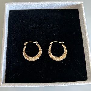 10K gold Croissant Hoop earrings - French chic